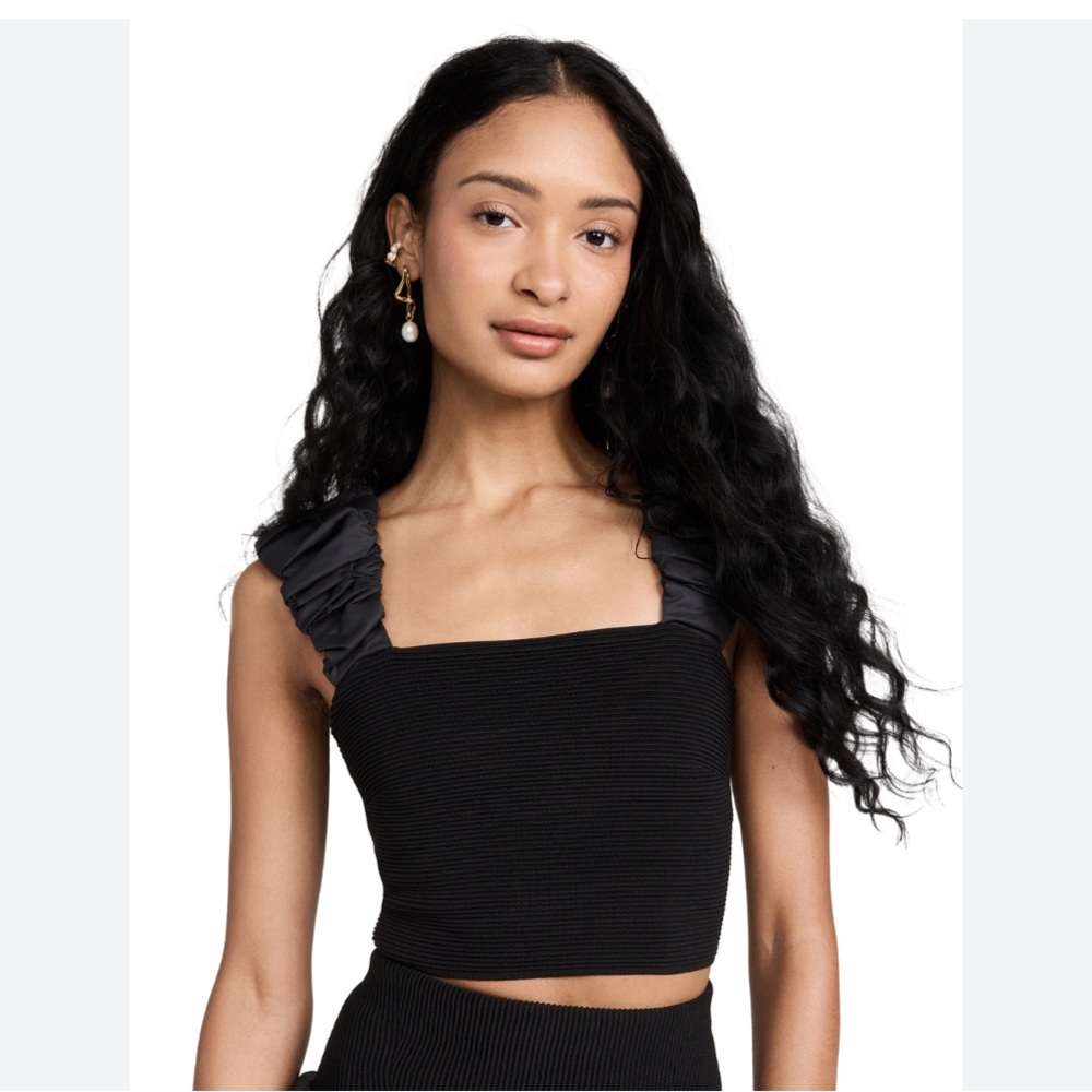 NWT Aje Allard Ruched Strap Knit Top